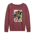 thumbnail image 1 of Marvel The Avengers - American Flag - Women's French Terry Pullover Long Sleeve Shirt, 1 of 5