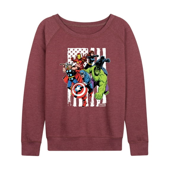 Marvel The Avengers - American Flag - Women's French Terry Pullover Long Sleeve Shirt