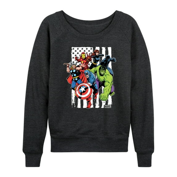 Marvel The Avengers - American Flag - Women's French Terry Pullover Sweatshirt