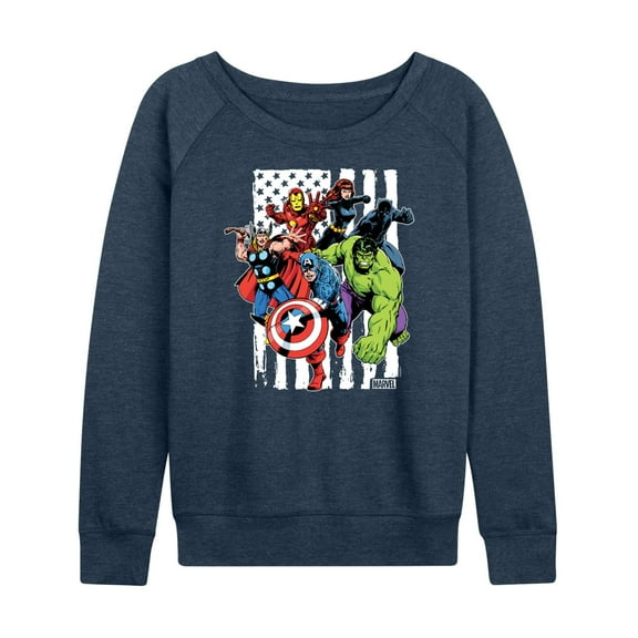 Marvel The Avengers - American Flag - Women's French Terry Pullover Sweatshirt