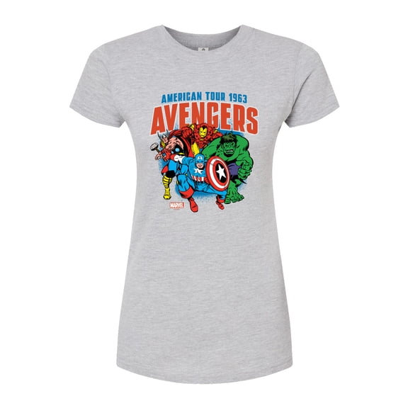 Marvel The Avengers - American Tour - Juniors Fitted Graphic T-Shirt