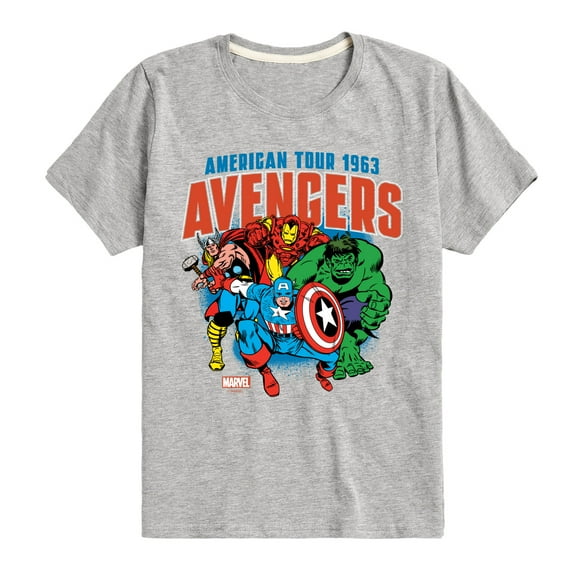 Marvel The Avengers - American Tour - Toddler And Youth Short Sleeve Graphic T-Shirt