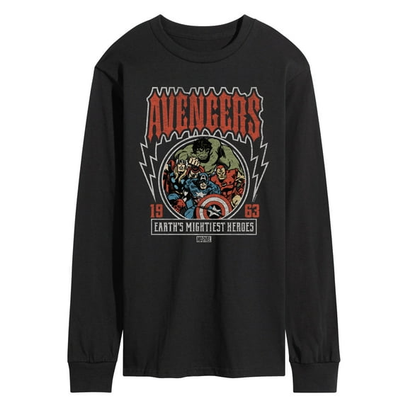 Marvel The Avengers - Band Tee Style - Adult Long Sleeve Graphic T-Shirt