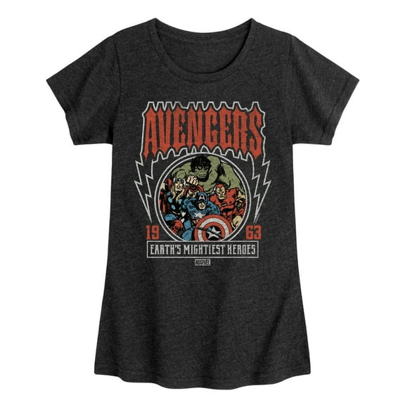 Marvel The Avengers - Band Tee Style - Toddler And Youth Girls Fitted Short Sleeve Graphic T-Shirt