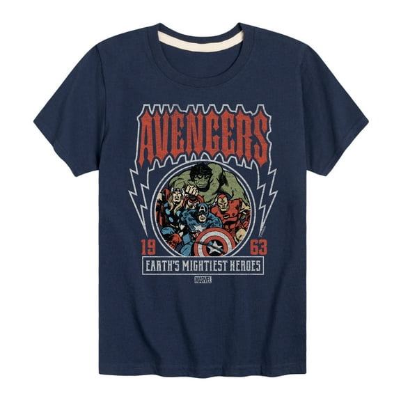Marvel The Avengers - Band Tee Style - Toddler And Youth Short Sleeve Graphic T-Shirt