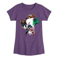 thumbnail image 1 of Marvel The Avengers - Birthday 4 - Toddler And Youth Girls Fitted Short Sleeve Graphic T-Shirt, 1 of 5