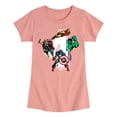 thumbnail image 1 of Marvel The Avengers - Birthday 4 - Toddler And Youth Girls Fitted Short Sleeve Graphic T-Shirt, 1 of 5