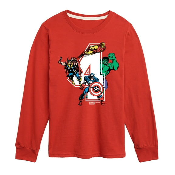 Marvel The Avengers - Birthday 4 - Toddler And Youth Long Sleeve Graphic T-Shirt