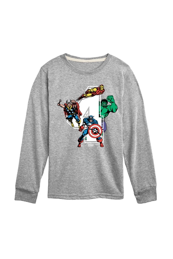 The Avengers - Birthday 4 - Toddler And Youth Long Sleeve Graphic T-Shirt