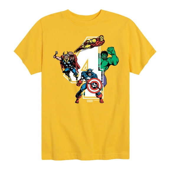 Marvel The Avengers - Birthday 4 - Toddler And Youth Short Sleeve Graphic T-Shirt