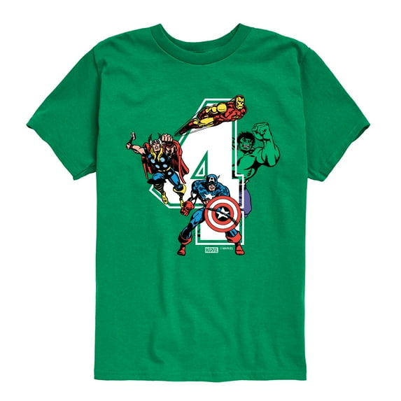 Marvel The Avengers - Birthday 4 - Toddler And Youth Short Sleeve Graphic T-Shirt