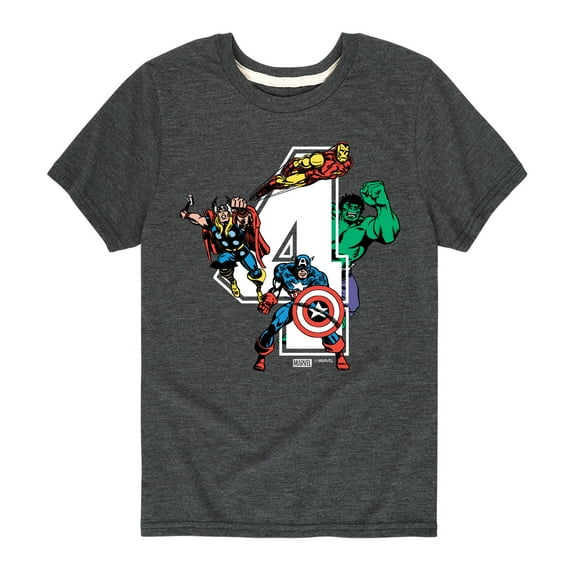 Marvel The Avengers - Birthday 4 - Toddler And Youth Short Sleeve Graphic T-Shirt