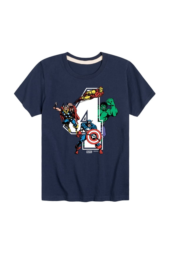 The Avengers - Birthday 4 - Toddler And Youth Short Sleeve Graphic T-Shirt