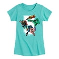 thumbnail image 1 of Marvel The Avengers - Birthday 5 - Toddler And Youth Girls Fitted Short Sleeve Graphic T-Shirt, 1 of 5