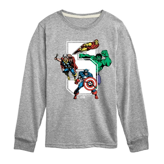 Marvel The Avengers - Birthday 5 - Toddler And Youth Long Sleeve Graphic T-Shirt