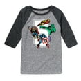 thumbnail image 1 of Marvel The Avengers - Birthday 5 - Toddler And Youth Raglan, 1 of 4