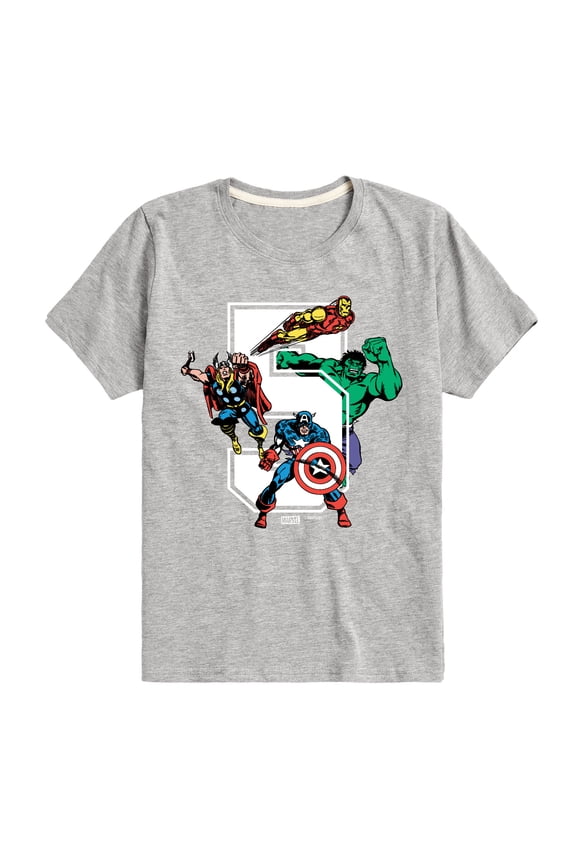 The Avengers - Birthday 5 - Toddler And Youth Short Sleeve Graphic T-Shirt