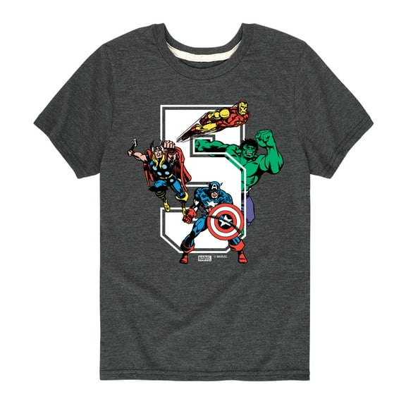 Marvel The Avengers - Birthday 5 - Toddler And Youth Short Sleeve Graphic T-Shirt