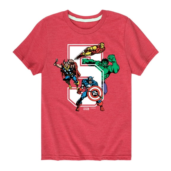 Marvel The Avengers - Birthday 5 - Toddler And Youth Short Sleeve Graphic T-Shirt