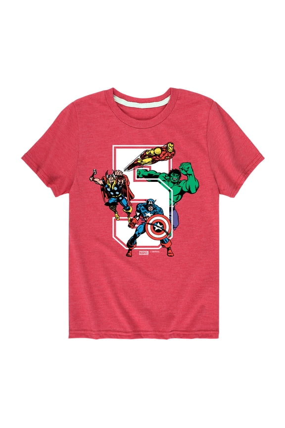 The Avengers - Birthday 5 - Toddler And Youth Short Sleeve Graphic T-Shirt
