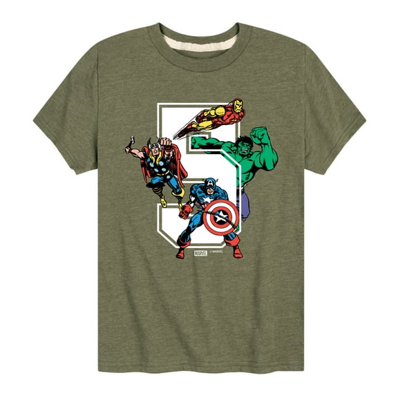 Marvel The Avengers - Birthday 5 - Toddler And Youth Short Sleeve Graphic T-Shirt