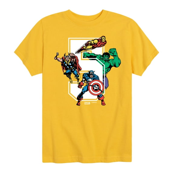 Marvel The Avengers - Birthday 5 - Toddler And Youth Short Sleeve Graphic T-Shirt