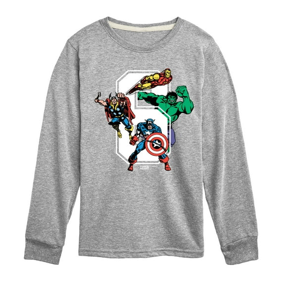 Marvel The Avengers - Birthday 6 - Toddler And Youth Long Sleeve Graphic T-Shirt