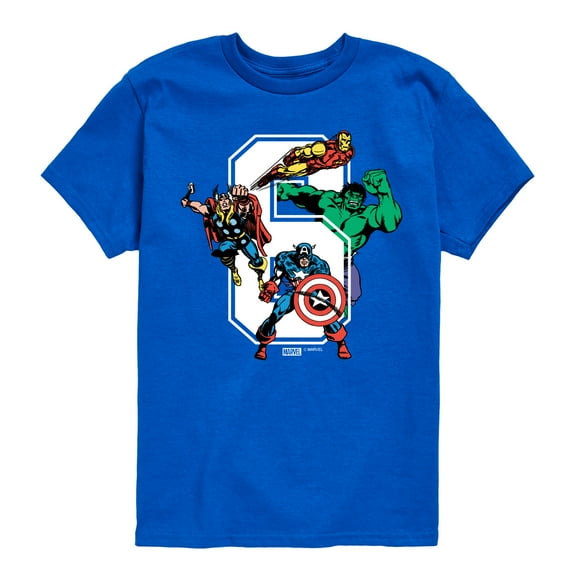 Marvel The Avengers - Birthday 6 - Toddler And Youth Short Sleeve Graphic T-Shirt