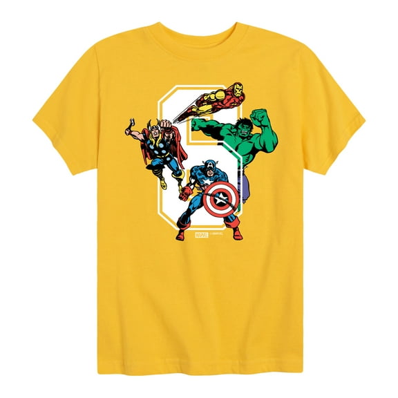 Marvel The Avengers - Birthday 6 - Toddler And Youth Short Sleeve Graphic T-Shirt