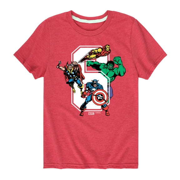 Marvel The Avengers - Birthday 6 - Toddler And Youth Short Sleeve Graphic T-Shirt