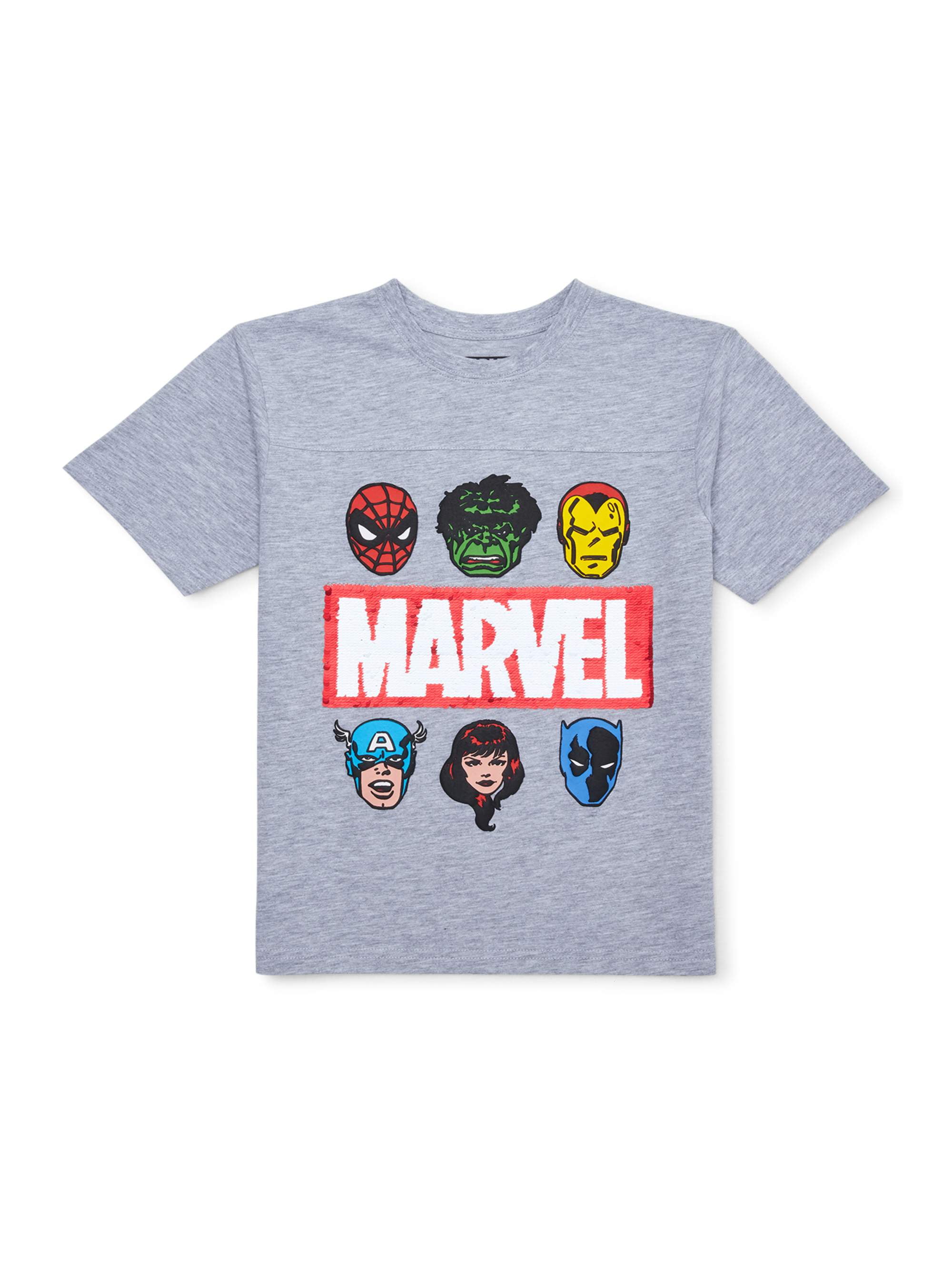 Flip Avengers Boys Marvel The Sequin T-Shirt 4-14