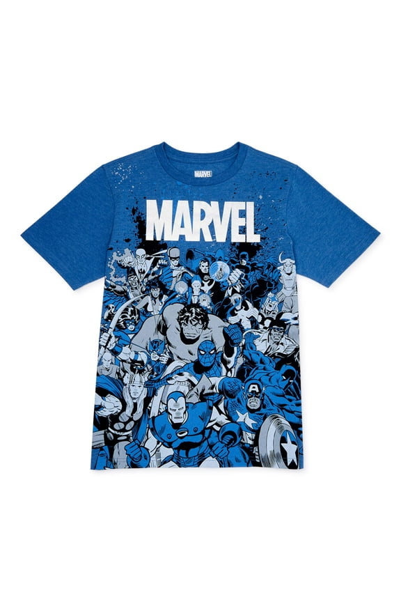Marvel The Avengers Boys Exclusive 4-18 Big Team 2 Tone Graphic T-Shirt