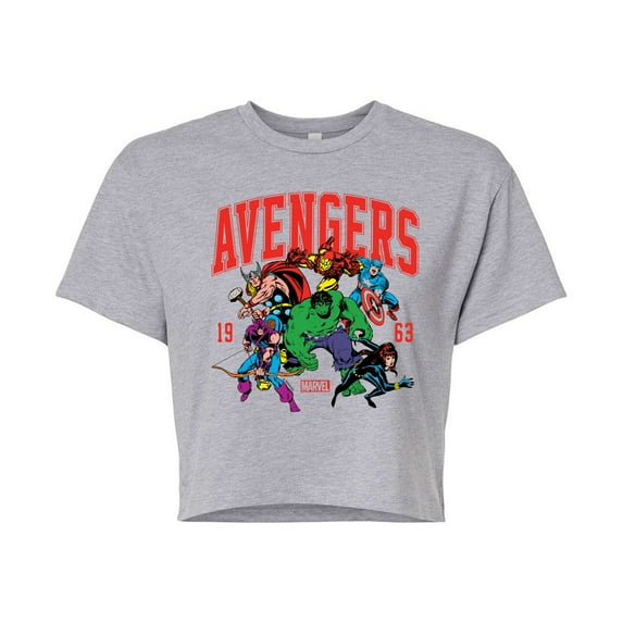 Marvel The Avengers - Collegiate - Juniors Cropped Graphic T-Shirt