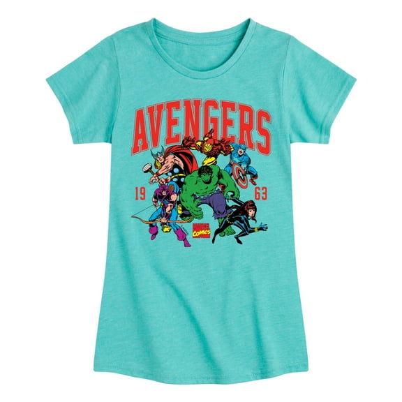 Marvel The Avengers - Collegiate - Toddler And Youth Girls Fitted Short Sleeve Graphic T-Shirt