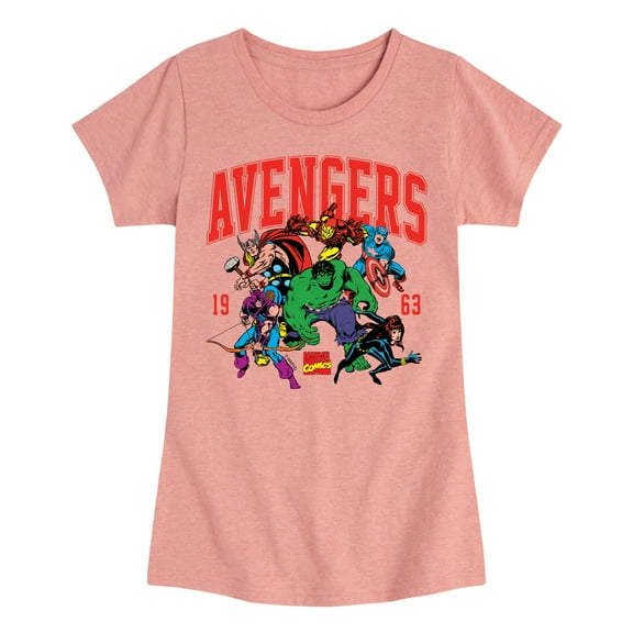 Marvel The Avengers - Collegiate - Toddler And Youth Girls Fitted Short Sleeve Graphic T-Shirt