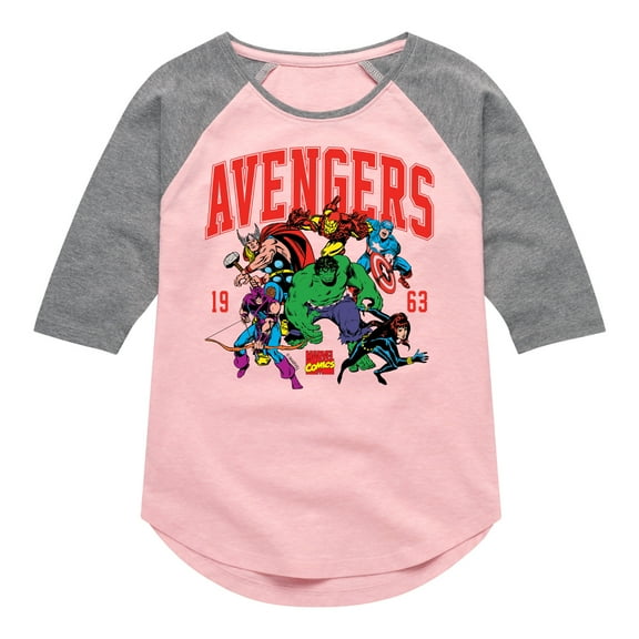 Marvel The Avengers - Collegiate - Toddler And Youth Girls Shirt Tail Raglan