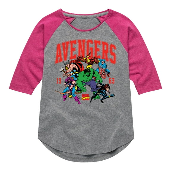 Marvel The Avengers - Collegiate - Toddler And Youth Girls Shirt Tail Raglan