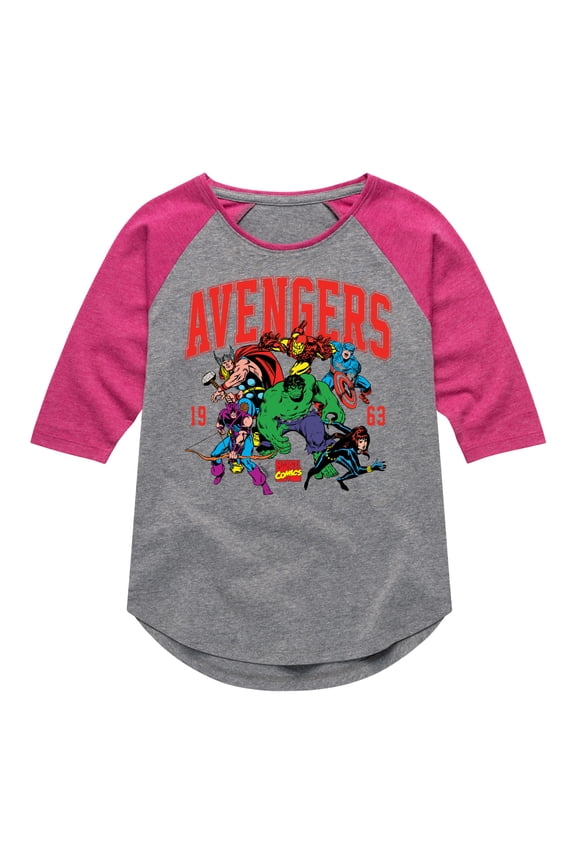 The Avengers - Collegiate - Toddler And Youth Girls Shirt Tail Raglan