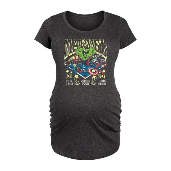 Marvel The Avengers - Concert Tee Style - Maternity Scoop Neck Graphic T-Shirt