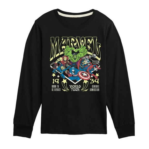 Marvel The Avengers - Concert Tee Style - Toddler And Youth Long Sleeve Graphic T-Shirt