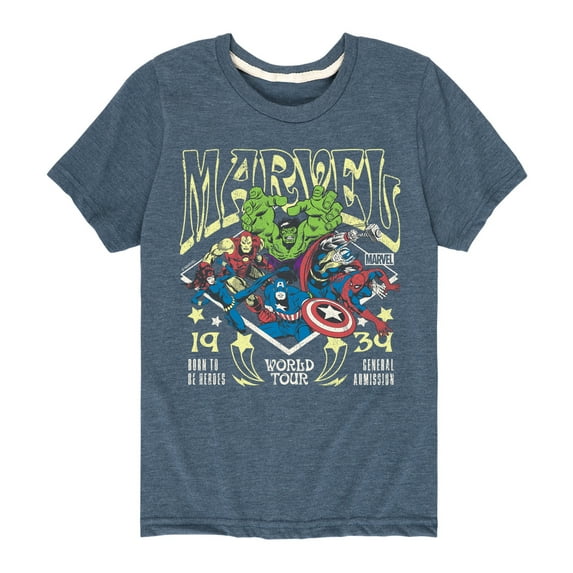 Marvel The Avengers - Concert Tee Style - Toddler And Youth Short Sleeve Graphic T-Shirt