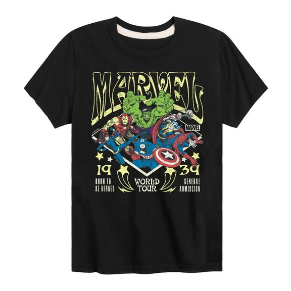 Marvel The Avengers - Concert Tee Style - Toddler And Youth Short Sleeve Graphic T-Shirt