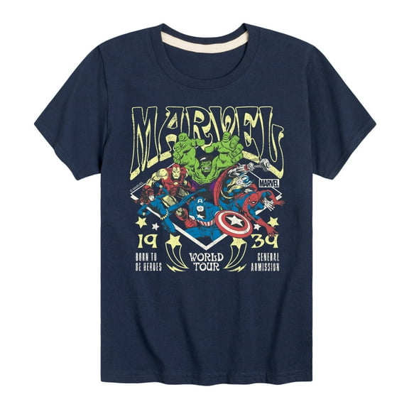Marvel The Avengers - Concert Tee Style - Toddler And Youth Short Sleeve Graphic T-Shirt