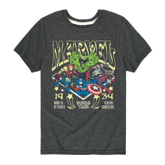 Marvel The Avengers - Concert Tee Style - Toddler And Youth Short Sleeve Graphic T-Shirt