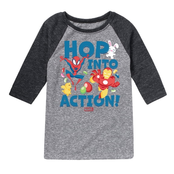 Marvel The Avengers - Easter Hop Into Action - Toddler And Youth Raglan