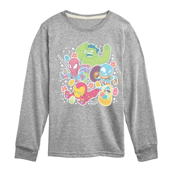 Marvel The Avengers - Easter Stickers - Toddler And Youth Long Sleeve Graphic T-Shirt