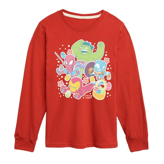 Marvel The Avengers - Easter Stickers - Toddler And Youth Long Sleeve Graphic T-Shirt