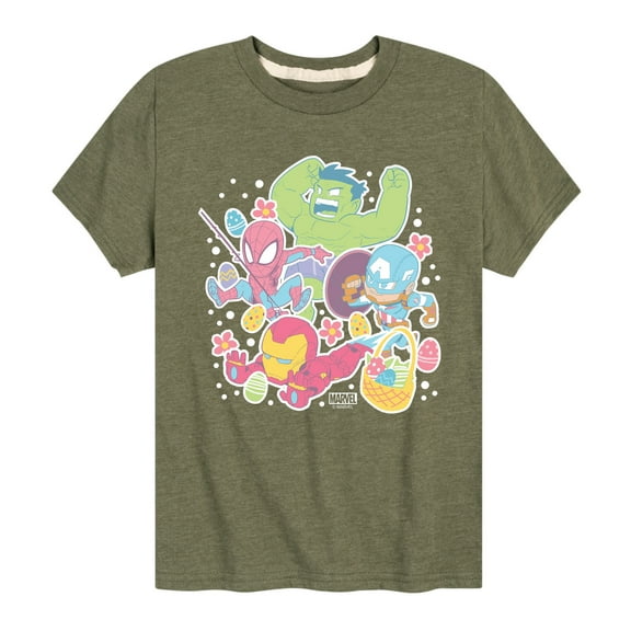 Marvel The Avengers - Easter Stickers - Toddler And Youth Short Sleeve Graphic T-Shirt