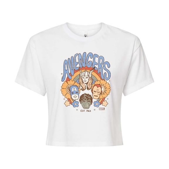 Marvel The Avengers - Floral - Juniors Cropped Graphic T-Shirt