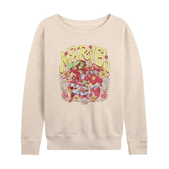 Marvel The Avengers - Floral - Women's French Terry Pullover Sweatshirt